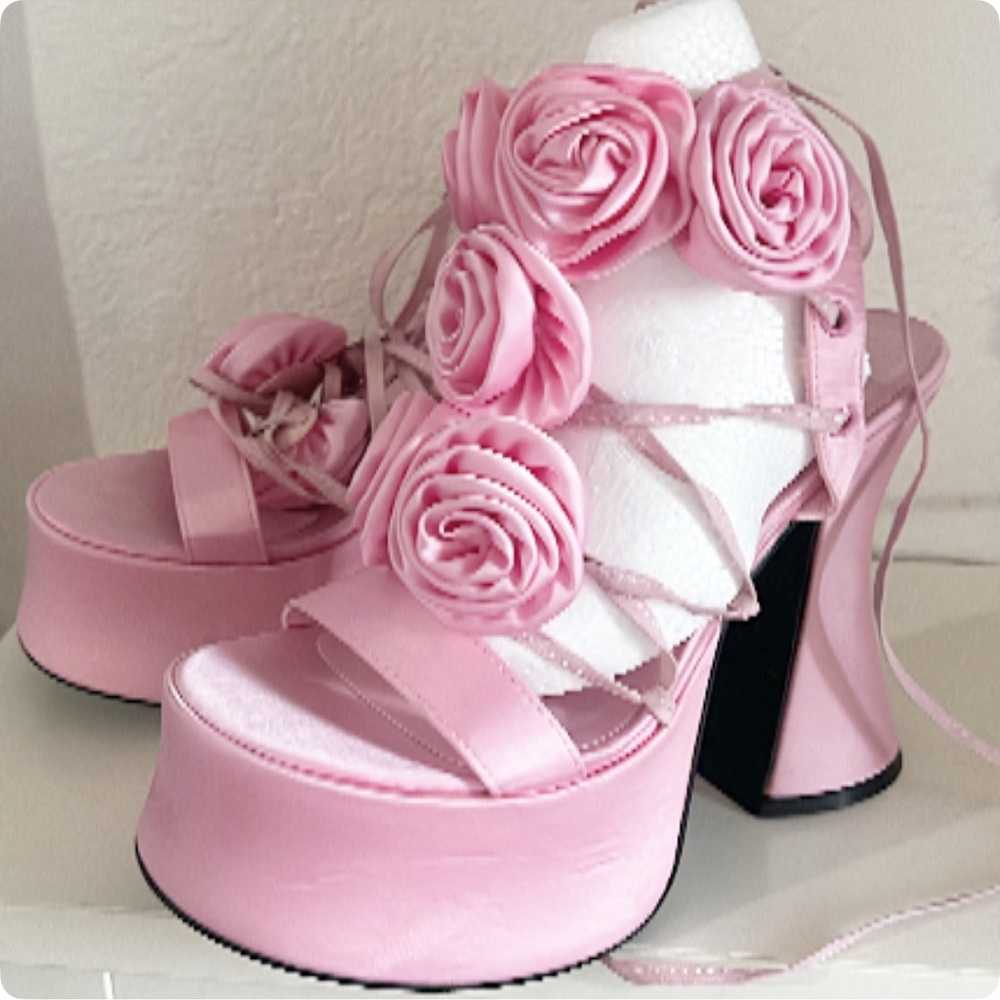 Sugar Thrillz Rosey Pixie Queen Platform Heels - … - image 2